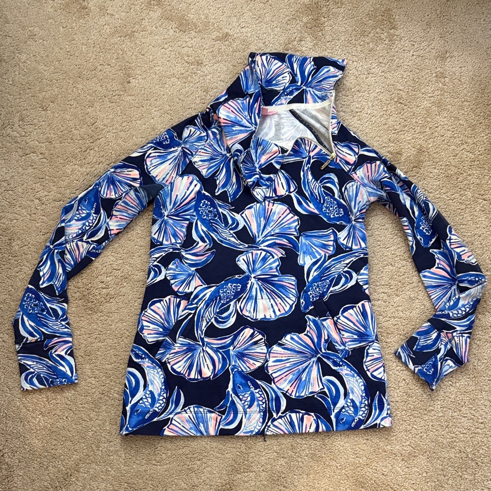 Lilly Pulitzer Blue and Pink Skipper Pullover